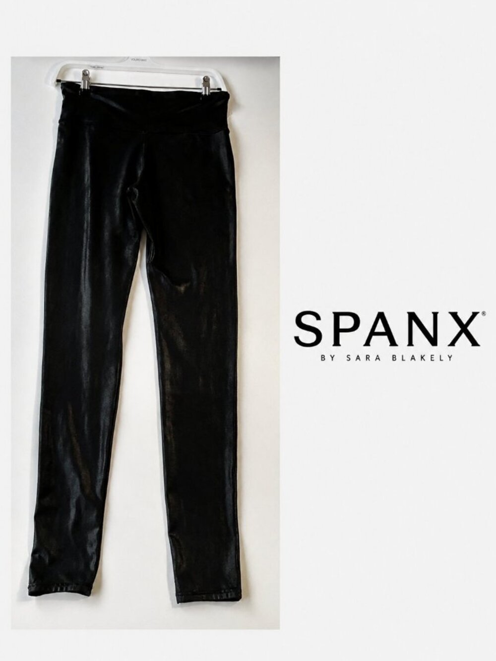 Spanx Black Faux Leather Leggings – Size Large